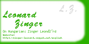 leonard zinger business card
